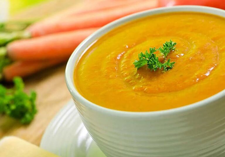 Vegetable puree soup in the diet for gout patients